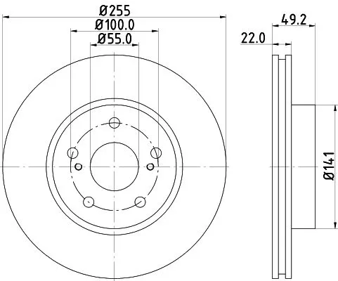 2x Mintex Front Vented Brake Discs Pair For Toyota Toyota (Faw) Prius