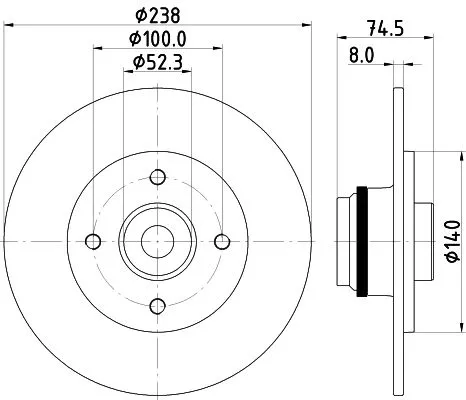 2x Mintex Rear Solid Brake Discs Pair For Renault 19 Clio Megane