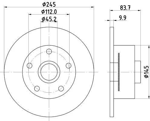 2x Mintex Rear Solid Brake Discs Pair For Audi A4