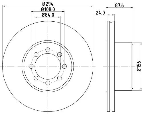 2x Mintex Rear Vented Brake Discs Pair For Iveco Daily