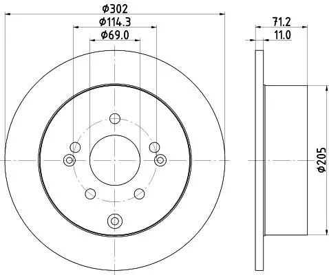 2x Mintex Rear Solid Brake Discs Pair For Hyundai Inokom Santa Fé