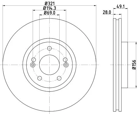 2x Mintex Front Vented Brake Discs Pair For Hyundai Grand Santa Fé Ix55 Santa Fé