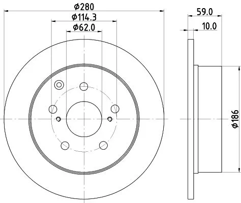2x Mintex Rear Solid Brake Discs Pair For Toyota Avensis