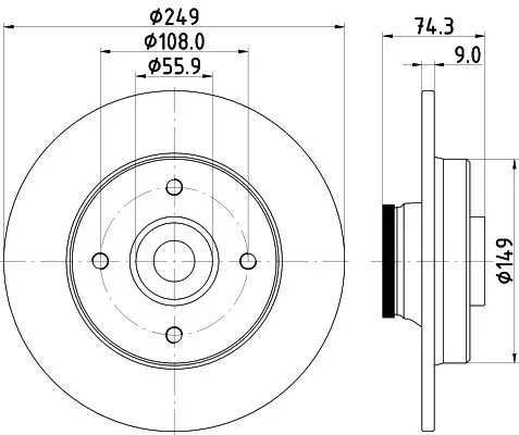 MINTEX MINTEX MDC2031 2x Mintex Rear Solid Brake Discs Pair For Citroën Ds Peugeot 308 308 Cc 308 Sw C 