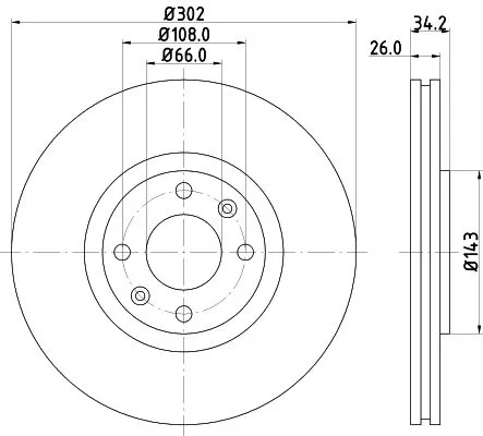 2x Mintex Front Vented Brake Discs Pair For Citroën Ds Ds (Capsa) Opel Peugeot P