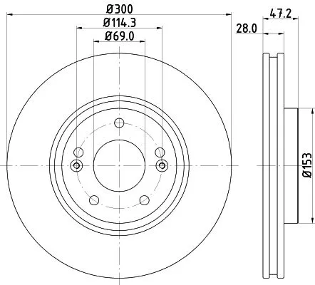 2x Mintex Front Vented Brake Discs Pair For Hyundai Hyundai (Beijing) Kia Soueas