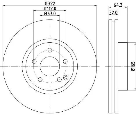 2x Mintex Front Vented Brake Discs Pair For Mercedes-benz C-class E-class Slc Sl