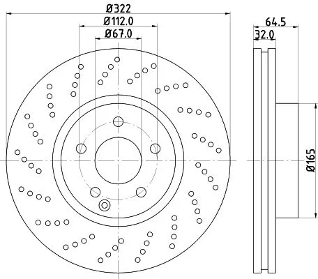 2x Mintex Front Perforated Brake Discs Pair For Mercedes-benz C-class E-class