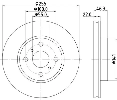 2x Mintex Front Vented Brake Discs Pair For Daihatsu Mazda Perodua Scion Toyota 