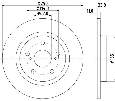 2x Mintex Rear Solid Brake Discs Pair For Toyota Avensis