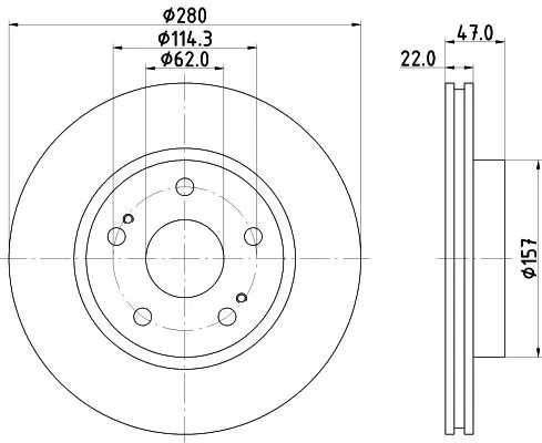 2x Mintex Front Vented Brake Discs Pair For Suzuki Sx4
