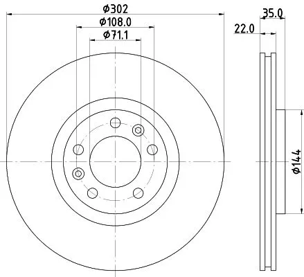 2x Mintex Rear Vented Brake Discs Pair For Citroën C6
