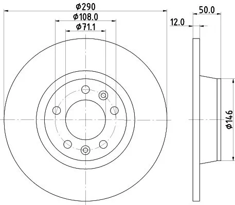 2x Mintex Rear Solid Brake Discs Pair For Peugeot 407