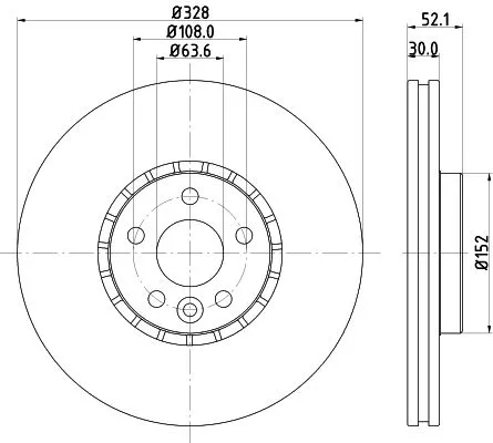 2x Mintex Front Vented Brake Discs Pair For Volvo Xc60