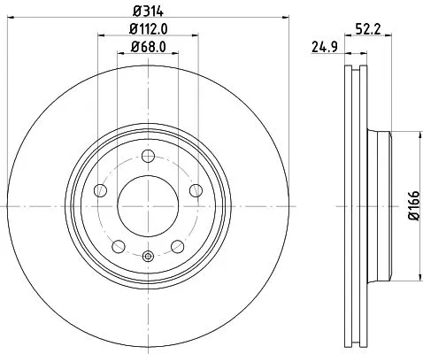 2x Mintex Front Vented Brake Discs Pair For Audi A4 A4 Allroad A5