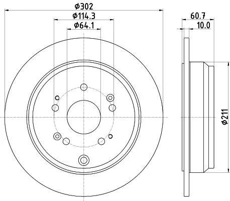 2x Mintex Rear Solid Brake Discs Pair For Honda Cr-v