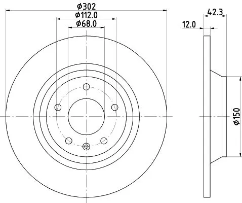 2x Mintex Rear Solid Brake Discs Pair For Audi A6 A6 Allroad