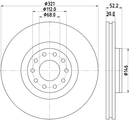 2x Mintex Front Vented Brake Discs Pair For Audi A6
