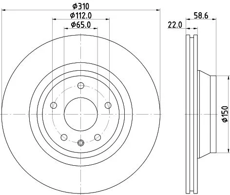 2x Mintex Rear Vented Brake Discs Pair For Audi Tt