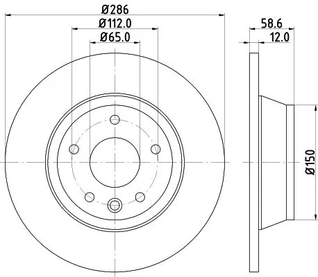2x Mintex Rear Solid Brake Discs Pair For Audi Tt