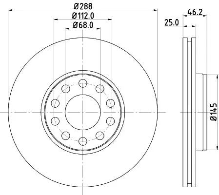 2x Mintex Front Vented Brake Discs Pair For Skoda Vw Passat Superb
