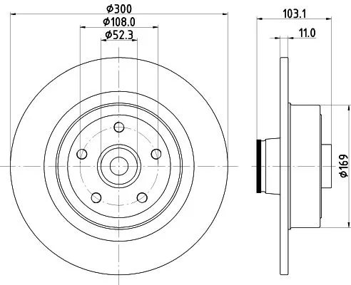 2x Mintex Rear Solid Brake Discs Pair For Renault Megane