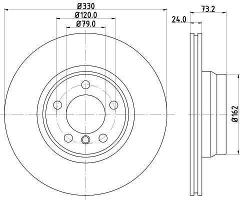 2x Mintex Front Vented Brake Discs Pair For Bmw 2 3 4