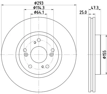 2x Mintex Front Vented Brake Discs Pair For Honda Civic