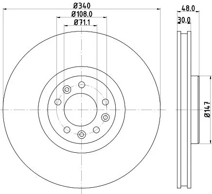 2x Mintex Front Vented Brake Discs Pair For Citroën Peugeot Peugeot (Df-psa) 407