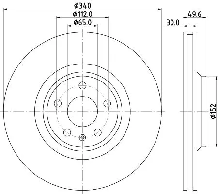 2x Mintex Front Vented Brake Discs Pair For Audi Tt
