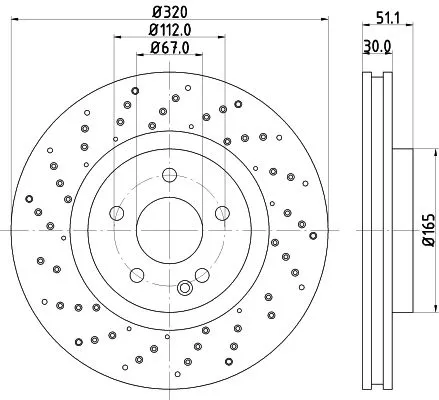 2x Mintex Front Perforated Brake Discs Pair For Mercedes-benz A-class B-class Cl