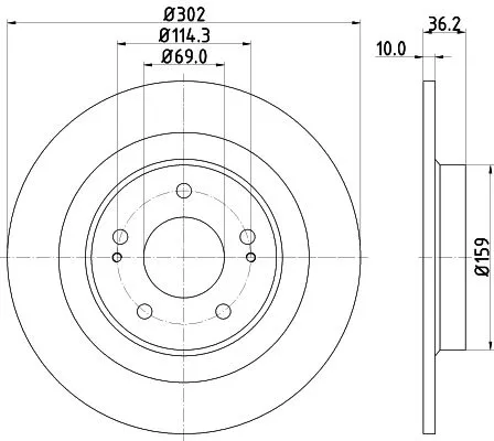 2x Mintex Rear Solid Brake Discs Pair For Citroën Mitsubishi Peugeot 4008 Asx As