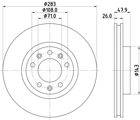 2x Mintex Front Vented Brake Discs Pair For Opel Peugeot Vauxhall 308 308 Sw Ast