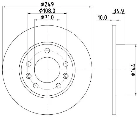 2x Mintex Rear Solid Brake Discs Pair For Peugeot 308 308 Sw