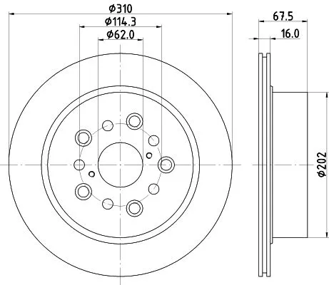 2x Mintex Rear Vented Brake Discs Pair For Lexus Ls