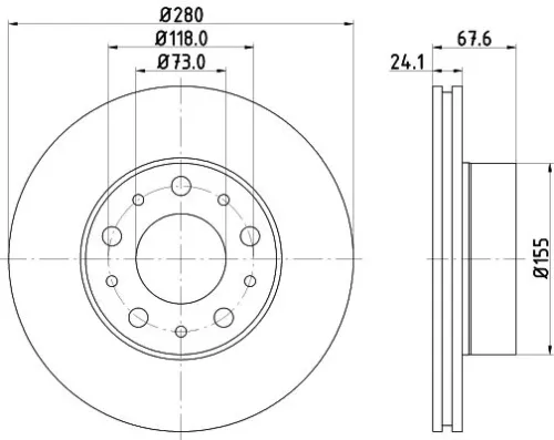 2x Mintex Front Vented Brake Discs Pair For Citroën Fiat Opel Peugeot Vauxhall B