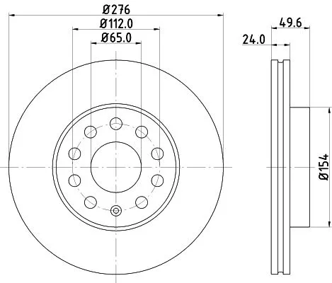 2x Mintex Front Vented Brake Discs Pair For Audi Seat Skoda Vw Vw (Svw) A3 Golf 