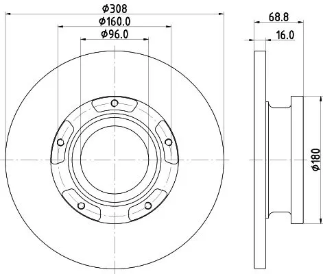 2x Mintex Rear Solid Brake Discs Pair For Ford Ford (Jmc) Ford Australia Tourneo