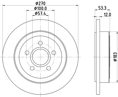 2x Mintex Rear Solid Brake Discs Pair For Chrysler Pt Cruiser