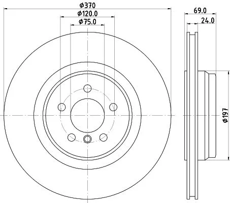 2x Mintex Rear Vented Brake Discs Pair For Alpina Bmw 5 7 B7