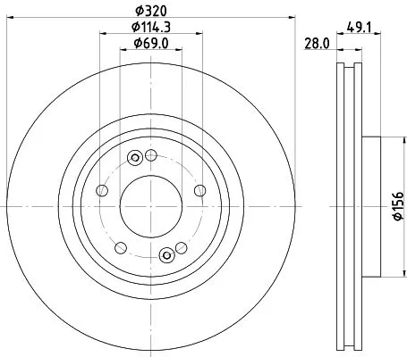 2x Mintex Front Vented Brake Discs Pair For Hyundai Inokom Kia Grand Santa Fé Sa