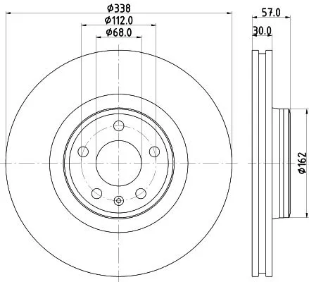 2x Mintex Front Vented Brake Discs Pair For Audi A4 A4 Allroad A5 A6 A6 Allroad 