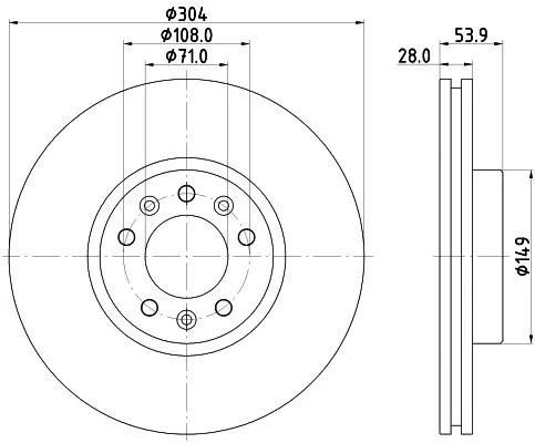 2x Mintex Front Vented Brake Discs Pair For Citroën Fiat Opel Peugeot Toyota Vau