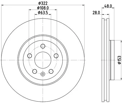 2x Mintex Front Vented Brake Discs Pair For Lynk & Co Volvo Volvo Asia 01 S60 S9
