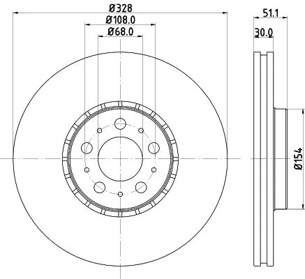 2x Mintex Front Vented Brake Discs Pair For Volvo Xc90