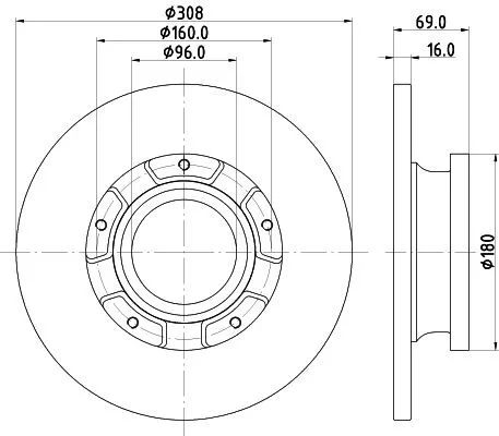 2x Mintex Rear Solid Brake Discs Pair For Ford Ford (Jmc) Ford Australia Tourneo