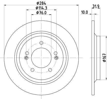 2x Mintex Rear Solid Brake Discs Pair For Hyundai Hyundai (Beijing) Kia Aslan Ca