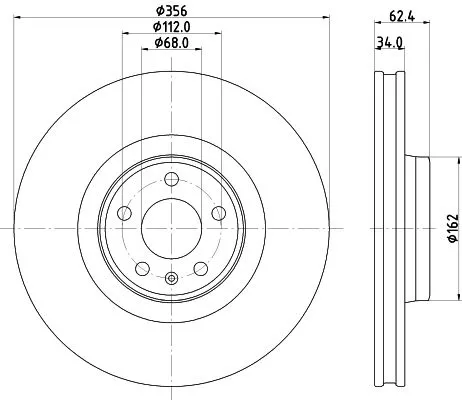 2x Mintex Front Vented Brake Discs Pair For Audi A6 Allroad