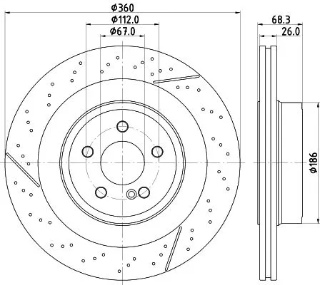 2x Mintex Rear Perforated Brake Discs Pair For Mercedes-benz C-class Cls E-class