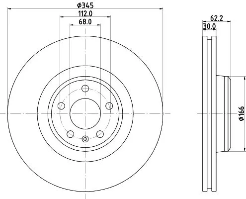 2x Mintex Front Vented Brake Discs Pair For Audi A6 Allroad